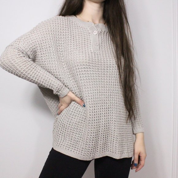 BDG Sweaters - BDG Grey Oversized Knit Sweater